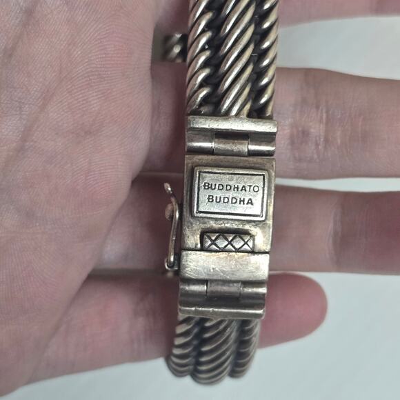 Buddha To Buddha Thick Sterling Silver 925 Bracelet Clasp Button 71g 8.5" Inches - Picture 3 of 9